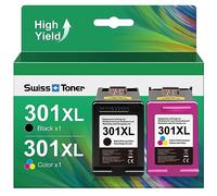 Swiss Toner 301XL 301 XL Cartouches d'encre Remplacement pour Cartouche HP 301 Noir et Couleur pour Encre HP 301XL pour Envy 4500 4502 5530 DeskJet 1000 1050 2050 2510 OfficeJet 2620 4630（2-Pack