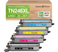 swiss toner TN248XL Compatible pour Brother TN248XL TN-248XL Toner pour Brother DCP-L3560CDW Toner MFC-L3760CDW HL-L3240CDW MFC-L8390CDW DCP-L3520CDWE pour TN 248XL TN 248 Toner,4-Pack