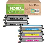 swiss toner TN248XL Lot de 5 cartouches d'encre compatibles avec Brother TN-248XL TN248 TN-248VAL pour Brother MFC-L3760CDW MFC-L3740CDW MFC-L3740CDWE DCP-L3560CDW HL-L3240CDW HL-L3220CW