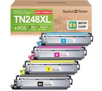 swiss toner TN248XL TN248 TN-248XL DCP-L3560CDW Toner MFC-L3760CDW 4-Pack | Compatible pour Brother MFC-L3760CDW Toner MFC-L3740CDW MFC-L3740CDWE DCP-L3560CDW HL-L3240CDW HL-L3220CW
