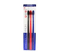Swissdent Profi Colours brosses à dents soft - medium black, red, blue 3 pcs