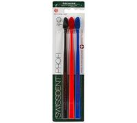 Swissdent Profi Colours brosses à dents soft - medium black, red, blue 3 pcs