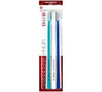 Swissdent Profi Whitening brosses à dents souples Turquoise, Blanc, Bleu foncé 3pcs