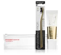 Swissdent Soin Sets Travel Set Crystal Whitening Toothpaste Repair & Remineralisation RDA 14 10 ml + Brosse à dents professionnelle Whitening Gold 10 ml