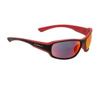 SWISSEYE Freeride Lunettes de sport (protection 100% UVA, UVB et UVC, nez et extrémités des branches caoutchoutées, matériau anti-éclats TR90, avec pochette en microfibre), noir mat/rouge