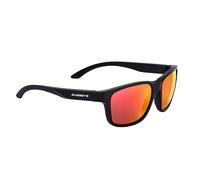 SWISSEYE Lunettes de sport Joy (protection 100% UVA, UVB et UVC, monture en TR90 sans éclats, verres en polycarbonate, avec pochette en microfibre), noir mat/noir