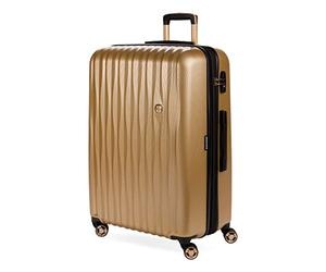SwissGear 7272 Energie Expandable Hardside Luggage with Spinner Wheels and TSA Lock, Gold, Checked-Large 27-inch