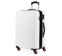 SwissGear 7366 Valise à Bagages Rigide Extensible avec roulettes pivotantes, Blanc, Checked-Medium 23-inch, white-417, Checked-Medium 23-inch, Bagages