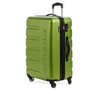 SwissGear 7366 Valise Rigide Extensible avec roulettes, Vert, Checked-Medium 23-inch, 7366 Valise Rigide Extensible avec roulettes pivotantes
