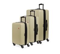 SwissGear 8018 Hardside Expandable Luggage with Spinner Wheels, Sand, 3-Piece Set (20/24/27)