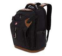 SwissGear Tool Bag Backpack, Fits Up to 17-Inch Laptop, Work Pack PRO, Black/Brown Canvas