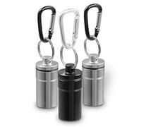 SWISSHOME Lot de 3 cendriers de poche avec mousqueton. 100 % étanche et anti-odeurs - Multifonctionnel pour les déplacements et les loisirs - Qualité supérieure - Noir/argenté