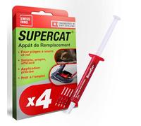 SWISSINNO Seringues d'Appât SuperCat pour Pièges à Souris et Rats | Produit Alimentaire Beurre de Cacahuète, Puissant Attractif | Lot de 4