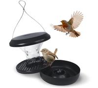 SWISSINNO Smart Birds Mangeoire à Oiseaux Chur résistante aux écureuils - Mangeoire Suspendue avec Base en métal Solide et Double perchoir - Plastique ASA Durable + PC - Facile à Nettoyer et à