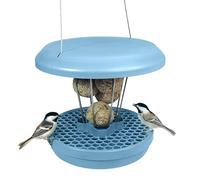 SWISSINNO Mangeoire à Oiseaux Extérieur - Distributeur de Boules de Graisse pour Petit Oiseaux - Anti-Rats et Anti-Souris - Lucerne SMART BIRDS - Porte-Boules de Graisse avec Récupérateur - Gris Clair