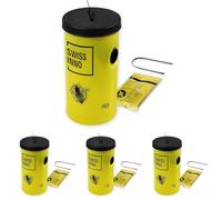 SWISSINNO Piège à Guêpes - Solution Efficace Contre Les Guêpes et Frelons - Réutilisable avec Appât Alimentaire - Utilisation Extérieure - Protection Terrasse Jardin Pique-Nique (Lot de 4)