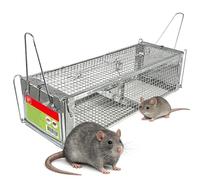 SWISSINNO Piège à Rat et Souris Vivant Pro à Deux Entrées - Cage de Capture Humaine pour Rongeurs - Acier Galvanisé 41×15×12 cm - Réutilisable - Intérieur & Extérieur