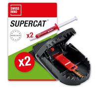 SWISSINNO Piège à Rats Pro SuperCat - Piège à Rats réutilisable et fiable - Élimination Efficace des Rats sans Fausses captures, avec appât au Beurre de cacahuète - 2 Pièges + 2 Seringues à Appât