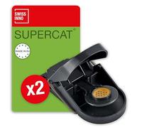 SWISSINNO Piège à Souris SuperCat | Efficace + Réutilisable avec Appât au Beurre de Cacahuète | Capture Rapide | Utilisation Intérieure et Extérieure | 2 Pièges