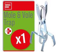 SWISSINNO Piège à Taupes et Campagnols Classic - Piège Efficace, Durable et Facile à Utiliser pour Éliminer Taupes et Rongeurs dans Le Jardin, Argent