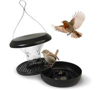 SWISSINNO Smart Birds Mangeoire à Oiseaux Chur résistante aux écureuils - Mangeoire Suspendue avec Base en métal Solide et Double perchoir - Plastique ASA Durable + PC - Facile à Nettoyer et à