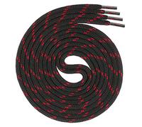 Swissly - Lacets ronds d’environ 4,5 mm de diamètre pour chaussures de travail, chaussures de randonnée, chaussures de marche, bottes - Lacets en polyester - Longueurs 70-220 cm, noir/rouge, 100 cm