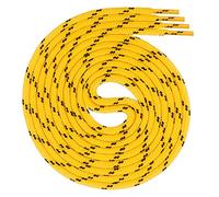 Swissly Lacets ronds - Environ 4,5 mm de diamètre - Pour chaussures de travail, chaussures de trekking, de randonnée - Lacets en polyester - Longueur : 70-220 cm, jaune/noir, 210 cm / ø 4,5mm
