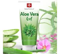 SwissMedicus Gel d'Aloe Vera - 200 ml - Naturel, Visage - Cheveux et corps - Idéal pour les réparations des coups de soleil - Éruptions cutanées - Extrait de jus 100% Aloe Vera, 200ml