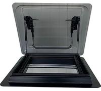 SwissOutdoor Skylight XL Fenêtre de toit 700 x 500 mm - Fenêtre basculante de qualité supérieure pour camping-car, camping-car et caravane - Double verre acrylique, store et moustiquaire, cadre en