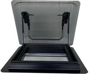SwissOutdoor Skylight XL Fenêtre de toit 700 x 500 mm - Fenêtre basculante de qualité supérieure pour camping-car, camping-car et caravane - Double verre acrylique, store et moustiquaire, cadre en