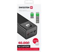 Swissten 22013941 banque d'alimentation électrique Lithium Polymère (LiPo) 40000 mAh Noir