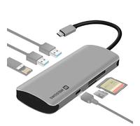 Swissten - Adaptateur HUB USB-C 6 en 1 avec 3 Ports USB 3.0, Port USB-C Power Delivery, entrée Micro-SD/SD, Swissten - Gris
