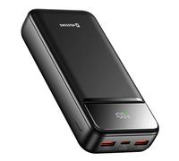 Batterie Externe 20000mAh avec USB-C et 2 USB Ecran LED Compacte Noir