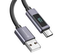 Câble 3A Charge et Synchro USB vers USB-C 60W 1m avec Écran Led Swissten Noir