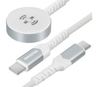 Swissten Câble Chargeur Magnétique Apple Watch + USB-C Connecteur USB-C Blanc