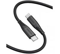 Swissten Câble USB-C - Silicone souple anti-nœuds - Charge & transfert 60W - 1,5 m - Noir