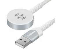 Swissten Chargeur Magnétique 2.5W 2A pour Apple Watch en Nylon tressé 1.2m Blanc