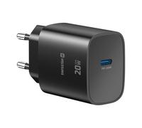 Chargeur GaN USB-C 20W Power Delivery, Ultra-compact - Swissten Edge Noir Swissten