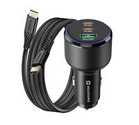 Chargeur Voiture 2x USB-C PD 65W et 30W USB 3.0 QC 30W avec Câble USB-C Swissten Noir