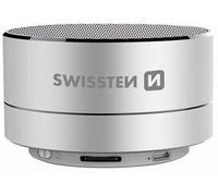 Swissten i-Metal silver speaker (2.50?h, Alimentation via port USB), Enceinte Bluetooth, Argent