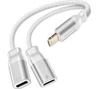 Swissten, Lightning 2in1 Audio & Charge Splitter Nylon, Blanc