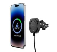 Swissten Magstick Support magnétique pour Voiture avec Charge sans Fil Compatible MagSafe - 15 W/7,5 W Haute Puissance et câble Amovible