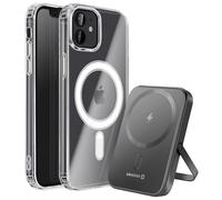 Pack MagSafe iPhone 12 avec Coque Bi-matière et Powerbank 5000 mAh Swissten Transparent
