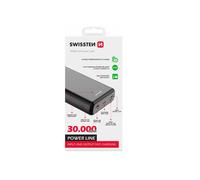 Batterie Externe 30000mAh 2x USB + USB-C Câble USB-C 1m Swissten Noir