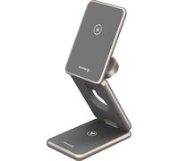 Swissten, Station de recharge MagSafe 25W pour iPhone, AirPods et Apple Watch, Gris