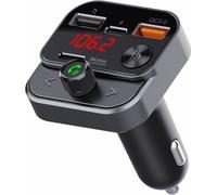 Swissten, Transmetteur FM pour voiture Bluetooth Streaming Musique USB-C Chargeur USB, Noir