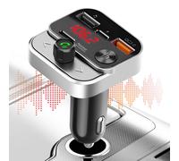 Transmetteur FM Voiture Bluetooth Diffusion Musique Chargeur USB C USB Noir