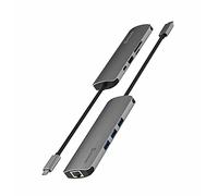 Swissten USB-C Hub 8 en 1 avec 3 x USB 3.0/1 x USB-C Power Delivery / 1 x Micro SD / 1 x SD / 1 x HDMI 4K / 1 x LAN RJ45 / Aluminum Body