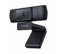 Swissten Webcam Full HD 1080p 30fps autofocus Audio stéréo Microphone omnidirectionnel pour Skype, Zoom, FaceTime, Hangouts, Windows, Androis, iOS - Couleur Noir