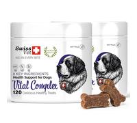 SwissVet 8 en 1 Multivitamines Chien - 240 Friandises Articulation - Glucosamine, Chondroïtine, MSM, Collagène - Digestion (Probiotiques) & Huile de Saumon Oméga 3 - Anti Démangeaison & Poil Brillant